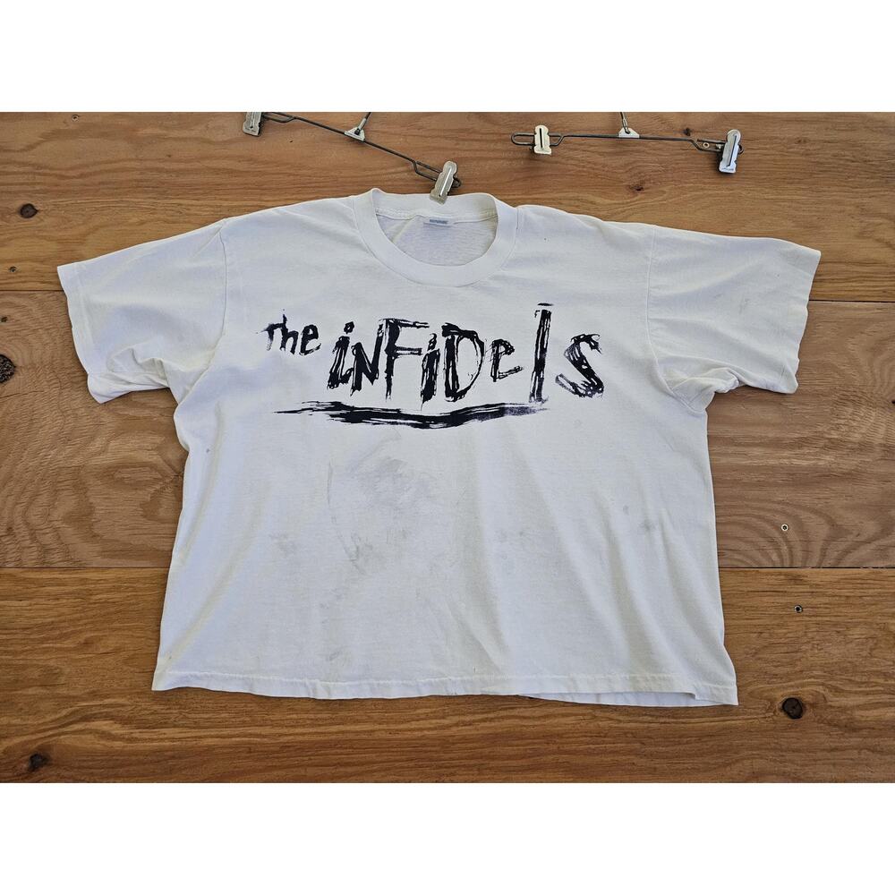 The Infidels Band Crop Top White T-Shirt XL 1990s